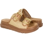 Tamanco Feminino Anabela Birk - NATURA/DOURADO/CAMEL