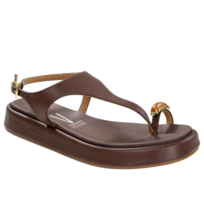 Sandália Feminina Vizzano Flatoform RingToe - CHOCOLATE