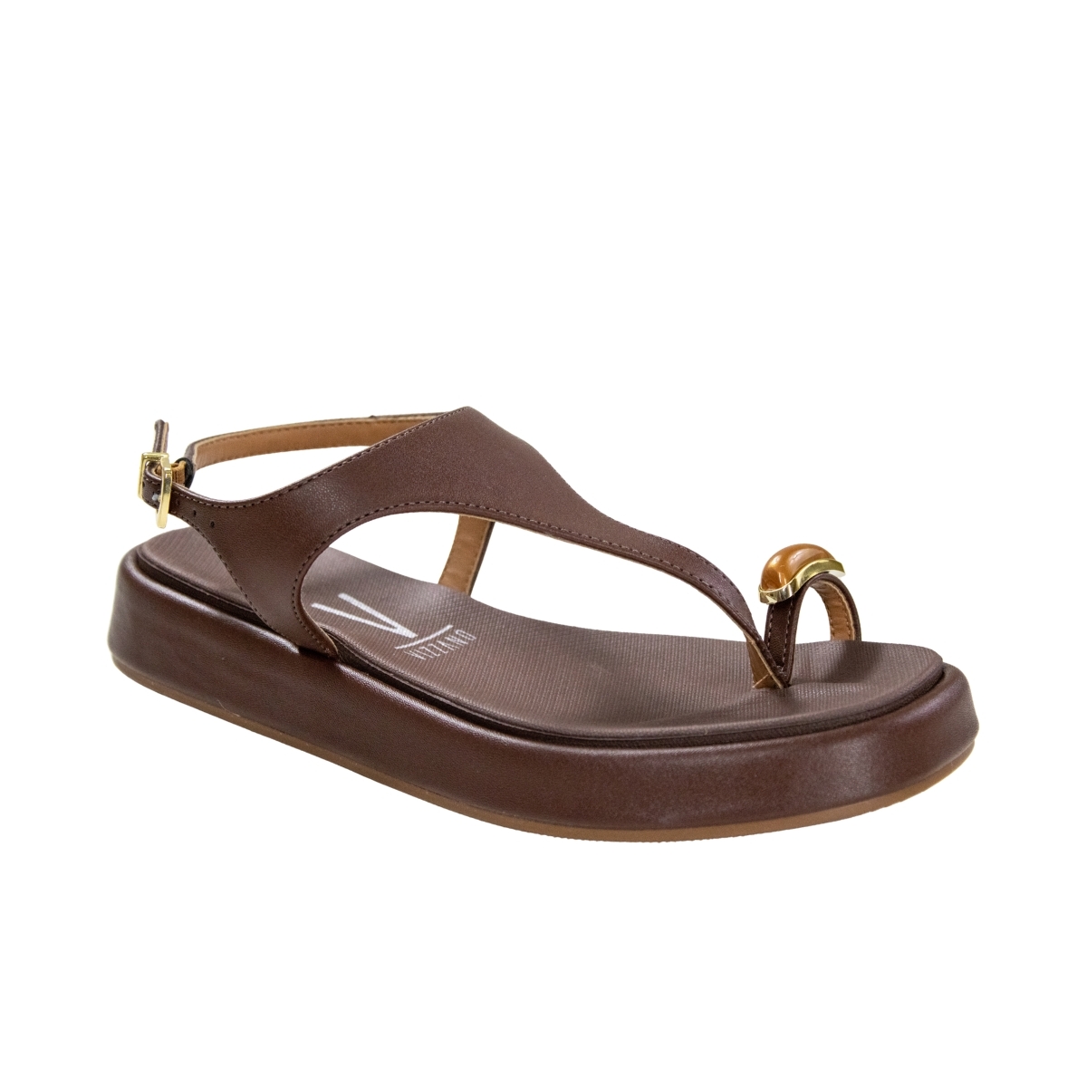 Sandália Feminina Vizzano Flatoform RingToe - CHOCOLATE