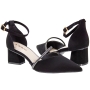 Sapato Feminino Bebecê Salto Quadrado Fechado Nobuck Brilho  - PRETO