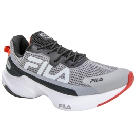 Tênis Masculino Fila Recovery - CINZA/PRETO/VERMELHO