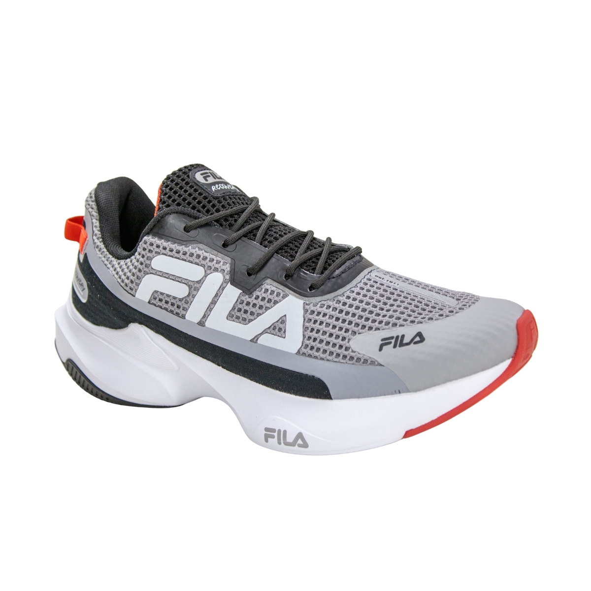 Tênis Masculino Fila Recovery - CINZA/PRETO/VERMELHO