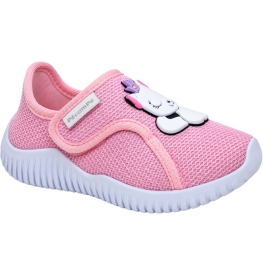 Tênis Bebê Feminino Pé com Pé Slip On - ROSA/BRANCO