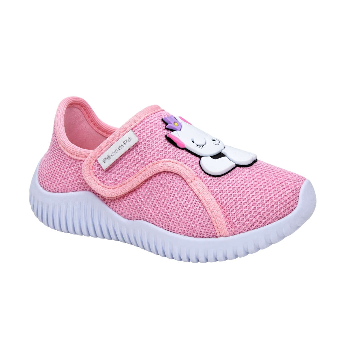 Tênis Bebê Feminino Pé com Pé Slip On - ROSA/BRANCO
