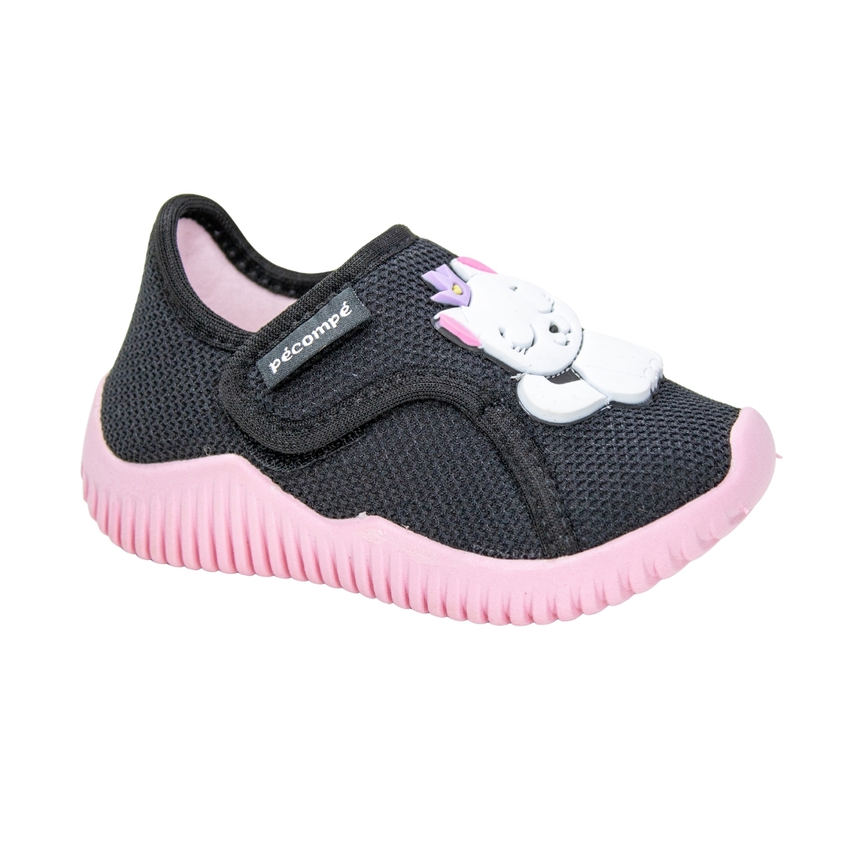 Tênis Bebê Feminino Pé com Pé Slip On - PRETO/ROSA