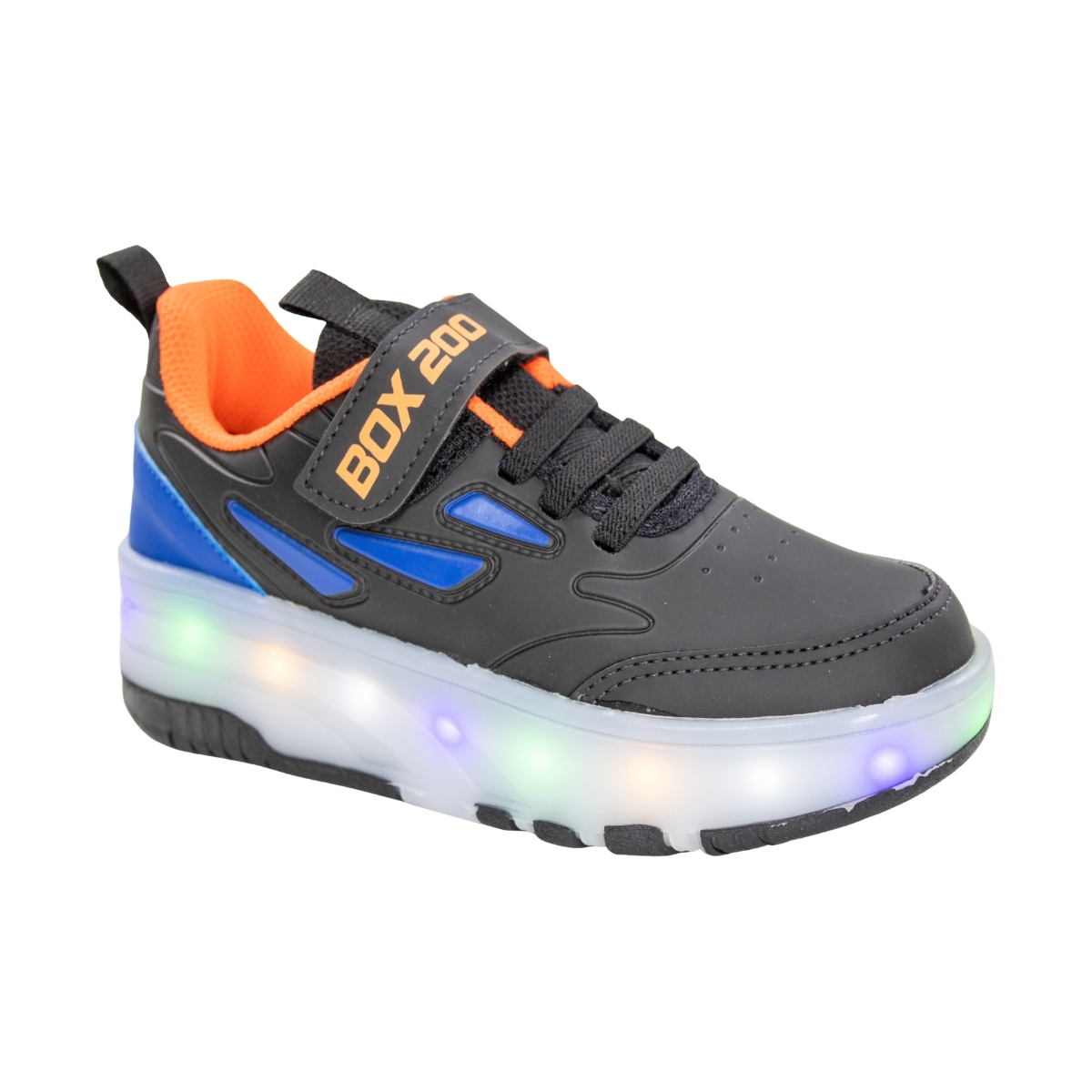 Tênis Infantil Box 200 Rodinha - PRETO/AZUL/LARANJA