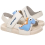 Sandália Bebê Masculino Pé com Pé Dino - OFF WHITE