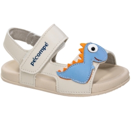 Sandália Bebê Masculino Pé com Pé Dino - OFF WHITE