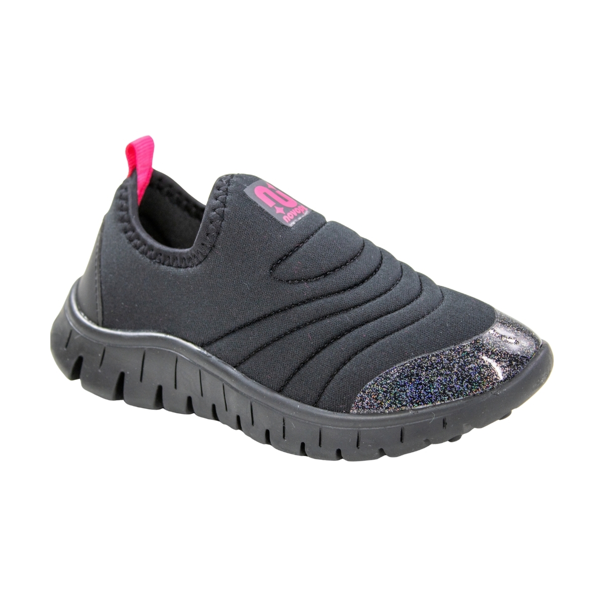 Tênis Bebê Feminino Novopé Ultraflex - PRETO/PINK FLUOR