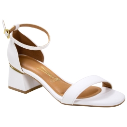 Sandalia Feminina Vizzano Salto Baixo - BRANCO