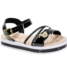 Sandália Infantil Feminina Flatform Tiras - PRETO