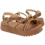Sandália Infantil Feminina FlatForm Brilho - AVELA/OURO ROSADO