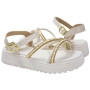 Sandália Infantil Feminina FlatForm Brilho - BRANCO OFF/CHAMAPAGNE