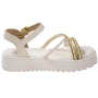 Sandália Infantil Feminina FlatForm Brilho - BRANCO OFF/CHAMAPAGNE