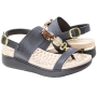 Sandália Feminina Modare Flatform Dedo Pedras - PRETO