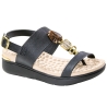 Sandália Feminina Modare Flatform Dedo Pedras - PRETO