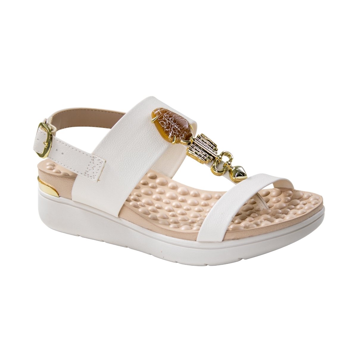 Sandália Feminina Modare Flatform Dedo Pedras - BRANCO OFF
