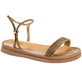 Sandália Feminina Mississipi Flatorm Brilho - BRONZE/ROSE