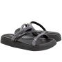 Tamanco Feminino Moleca Papete 3 Tiras Brilho - PRETO