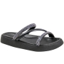 Tamanco Feminino Moleca Papete 3 Tiras Brilho - PRETO