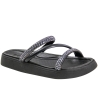 Tamanco Feminino Moleca Papete 3 Tiras Brilho - PRETO