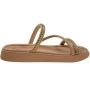 Tamanco Feminino Moleca Papete 3 Tiras Brilho - NUDE
