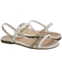 Sandália Infantil Feminina Rasterira Brilho - CREAM