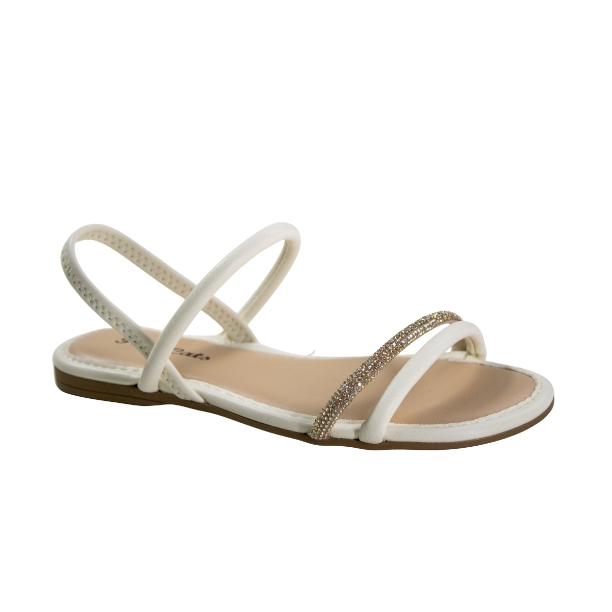 Sandália Infantil Feminina Rasterira Brilho - CREAM