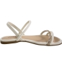 Sandália Infantil Feminina Rasterira Brilho - CREAM