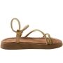 Sandália Feminina Moleca Papete 2 Tiras Brilho - CAMEL