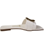 Tamanco Feminino Dakota Rasteiro Bico Quadrado Fivela - BRANCO OFF