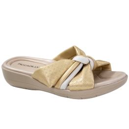Tamanco Feminino Piccadilly Anabela Fascite - OURO