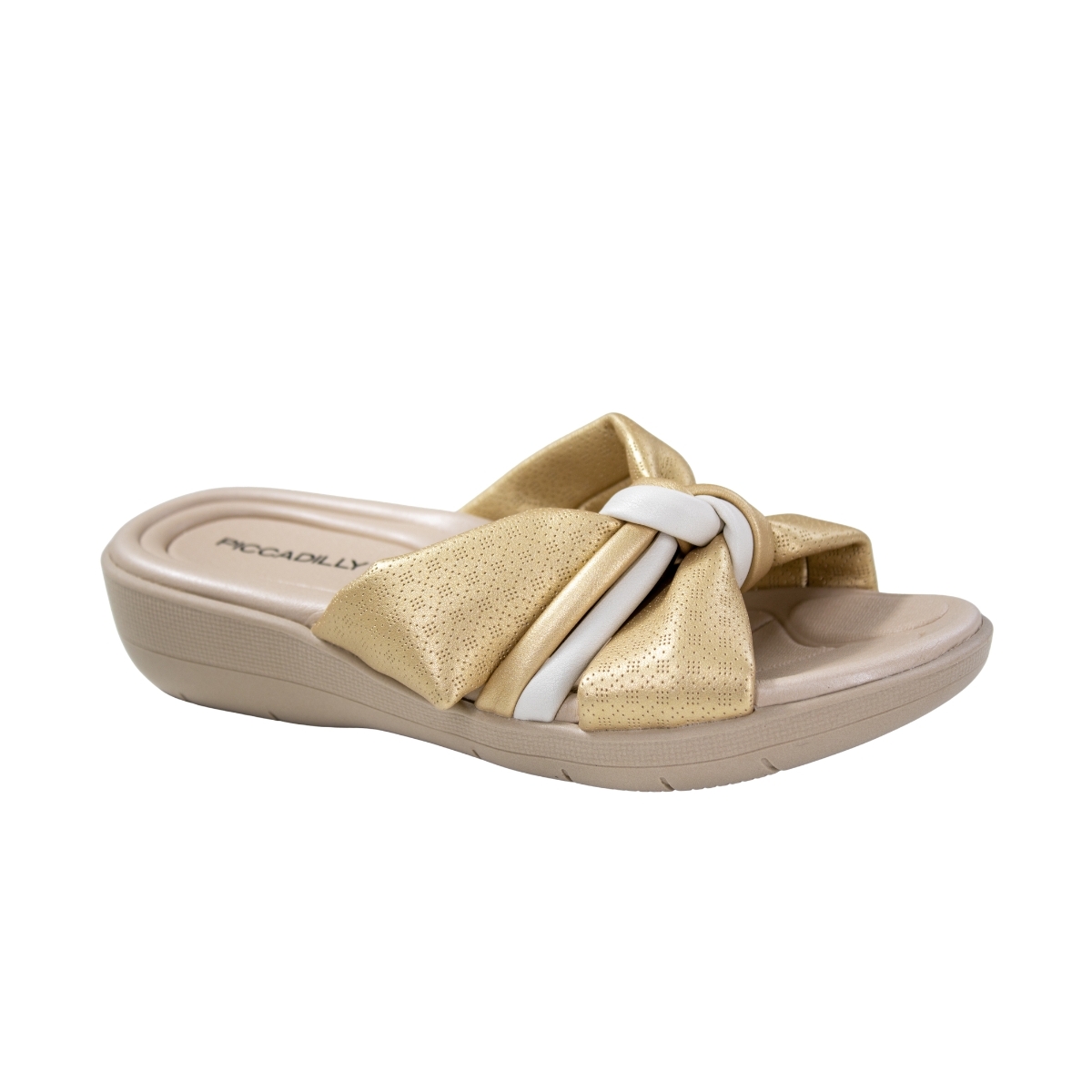 Tamanco Feminino Piccadilly Anabela Fascite - OURO
