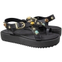 Sandália Feminina Moleca Flatform Pedras - PRETO