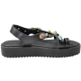 Sandália Feminina Moleca Flatform Pedras - PRETO
