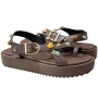 Sandália Feminina Moleca Flatform Pedras - CHOCOLATE
