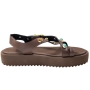 Sandália Feminina Moleca Flatform Pedras - CHOCOLATE