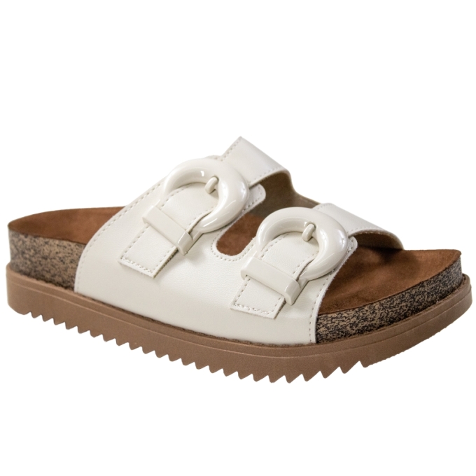 Tamanco Feminino Moleca Birk Fivela - BRANCO OFF