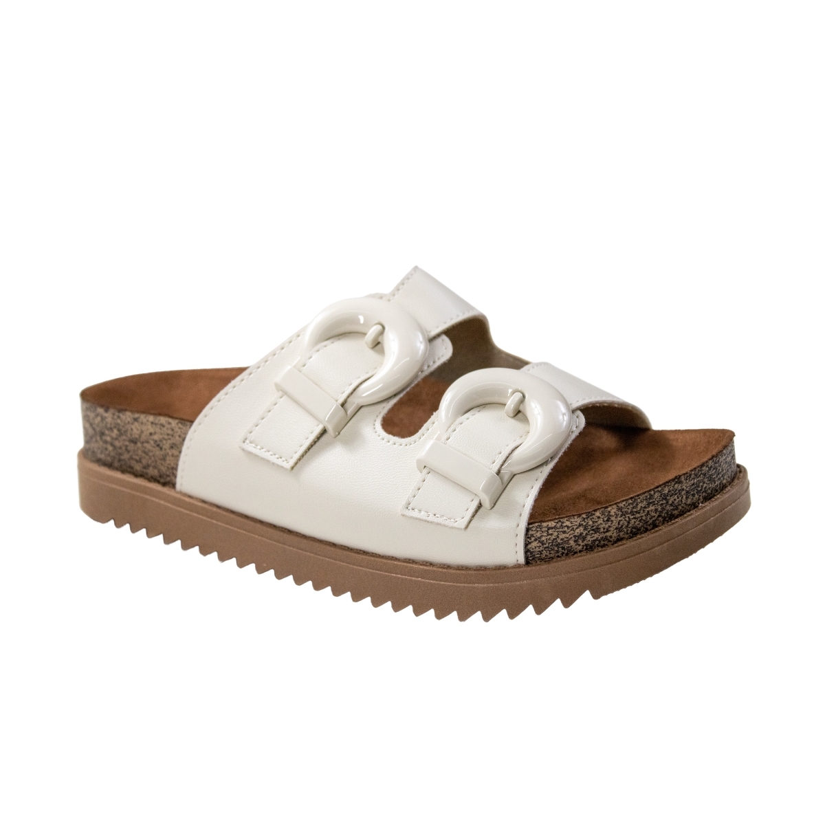 Tamanco Feminino Moleca Birk Fivela - BRANCO OFF
