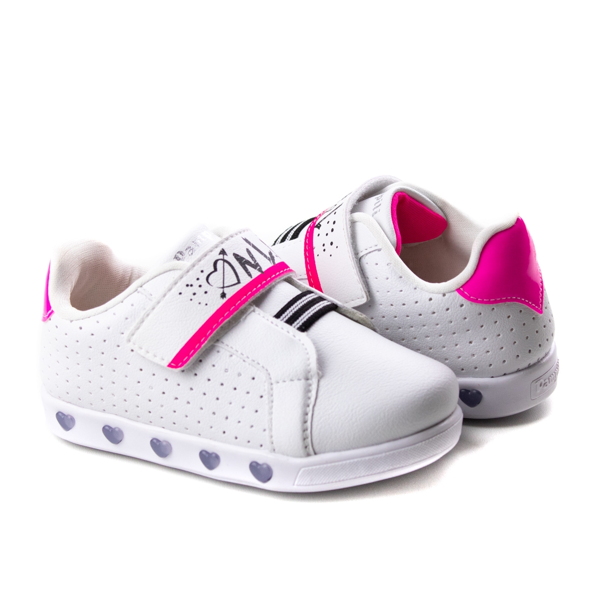 Tênis Bebê Sneaker Luz Pampili - Branco/pink