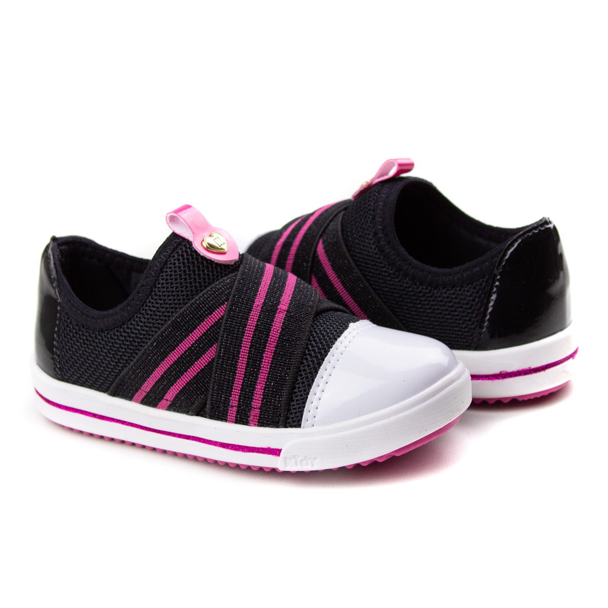 Tênis Love Baby Infantil Feminino Kidy - Preto - 590112