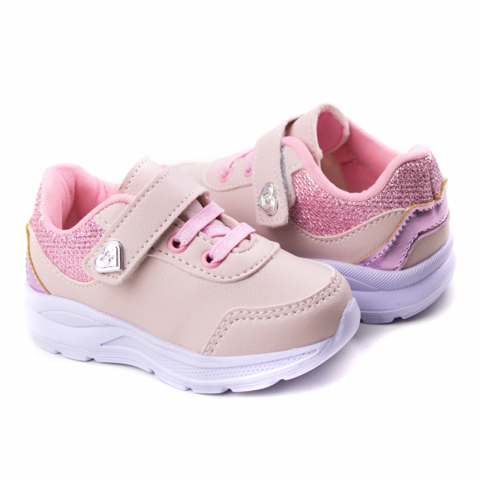 Tênis Bebê Velcro Feminino Krisle - Rosa mini/rosa