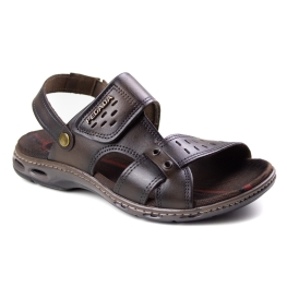 Sandália Couro Masculina Pegada - Cravo