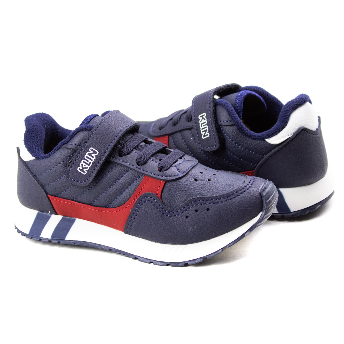 Tênis Walk Juvenil Masculino Klin - Marinho/vermelho - 216068