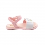 Sandália Fly Mini Bebê Feminino Pampili - Branco/rosa