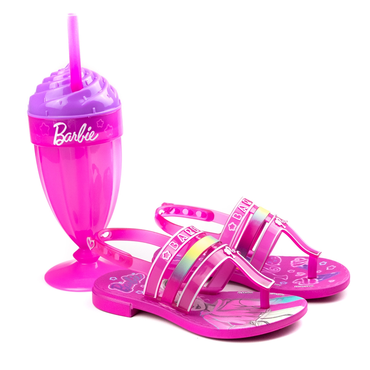 Sandália Barbie Milkshake Infantil Feminina Grendene - Rosa/rosa