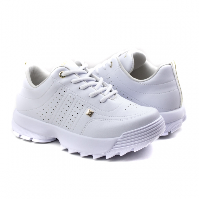 Tênis Feminino Ramarim Solado Grosso Preto e Branco Preto - Grupo Ramarim