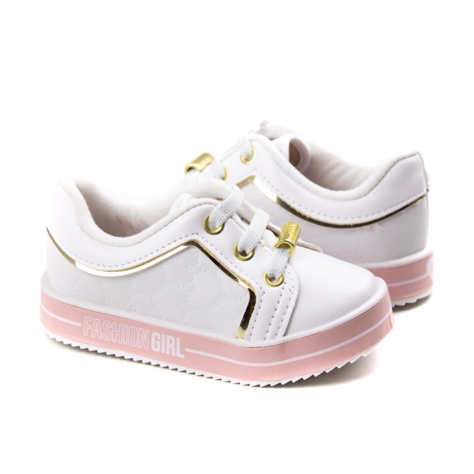 Tênis Feminino Bebê Molekinha Calce Fácil - Branco/dourado - 2131510