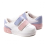 Tênis Velcro Bebê Feminino Molekinha - Branco/jeas/rosa