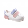 Tênis Velcro Bebê Feminino Molekinha - Branco/jeas/rosa